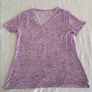 Apt 9, v-neck, short sleeve, purple tee, large